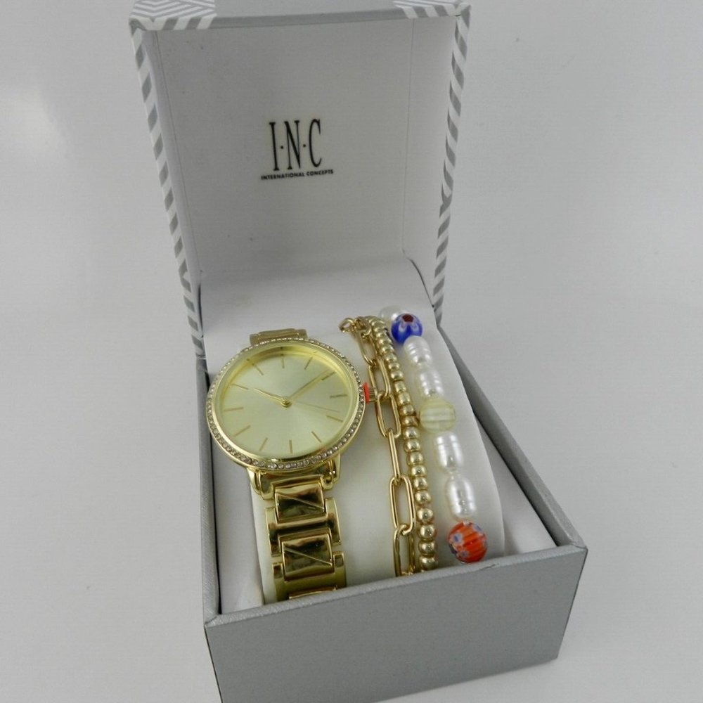 INC INTERNATIONAL CONCEPTS Women's Gold-Tone Bracelet Watch 35mm